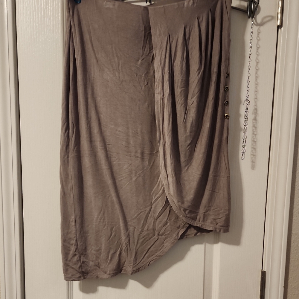 Simply Noelle Asymmetrical Taupe Skirt